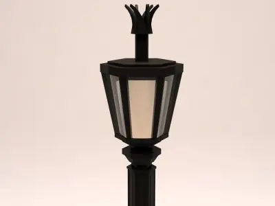 Elegant Antic Street Light Low Poly Low-poly 3D model
