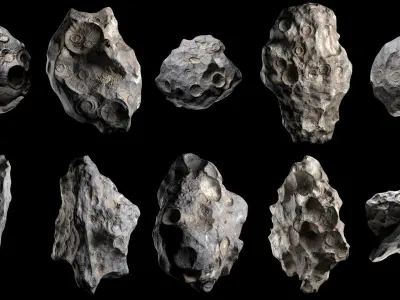 Asteroids BUNDLE LOW-POLY Version 3D model