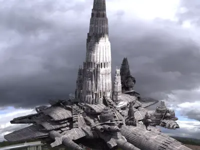 Sargons Tower Arch Ship 3D model