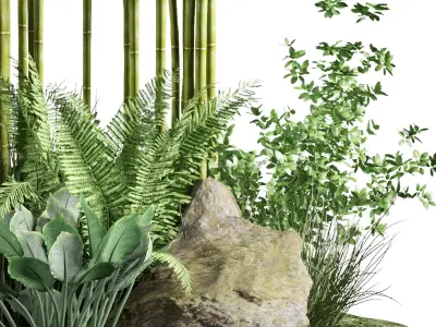 Stone and Bush Pack 21 3D model
