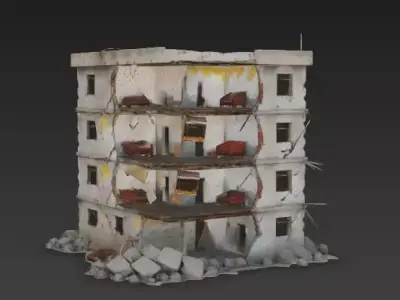 Shattered Heights Apartment Block 3D Model Low-poly 3D model