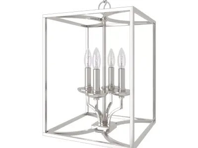  Light Lantern Square Chandelier 3D model