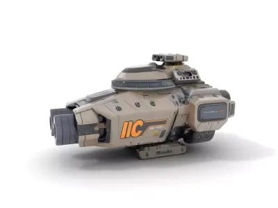 Futuristic Hovercraft Model Pack with SciFi Design Low-poly 3D model