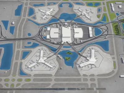 Orlando - 3D Airport Model Low-poly 3D model