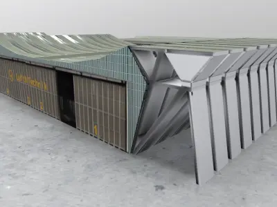 EDDF Lufthansa Hangar Low-poly 3D model