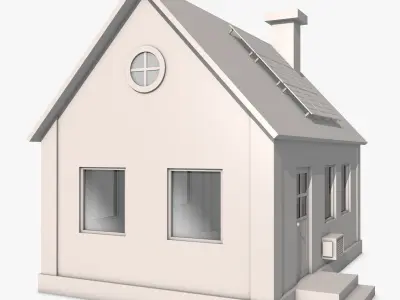 House with Solar Panel 3D model