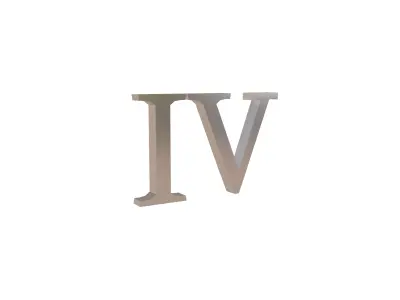Roman Numerals 4 v1 003 Low-poly 3D model