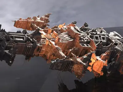 Spaceship Battle star Rig 2  3D model