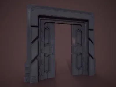 Sci Fi Door Low Low-poly 3D model
