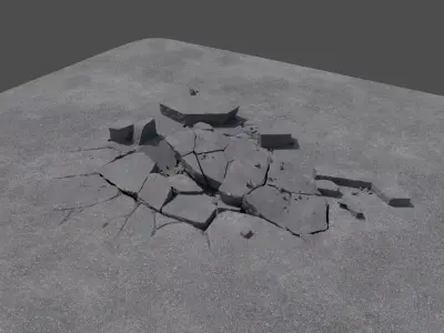 ground pit rock stone 3D model