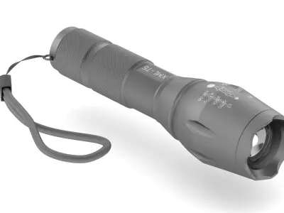  LED Tactical Flashlight 3D model