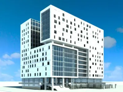 Hospital Building CM19 3D model