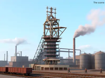  Vertical Iron Blast Furnace with Support Frame 
