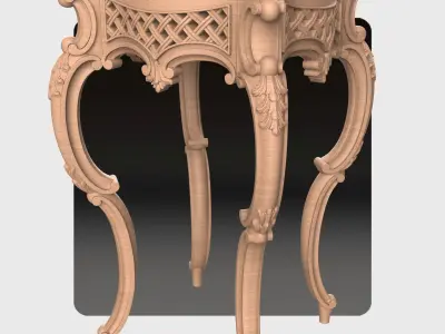 Carved telephone table for CNC 02 3D model