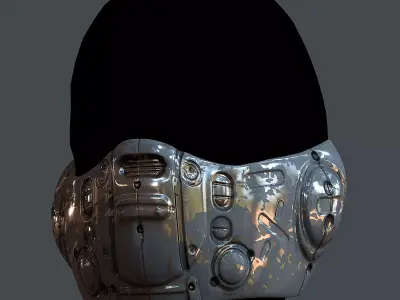 Gas mask helmet 3d model scifi Low-poly Low-poly 3D model 57