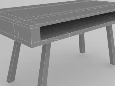 Scandinavian style dining table Low-poly 3D model