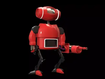 Scifi Cartoon Robot With Armour 3d model Low-poly 3D model