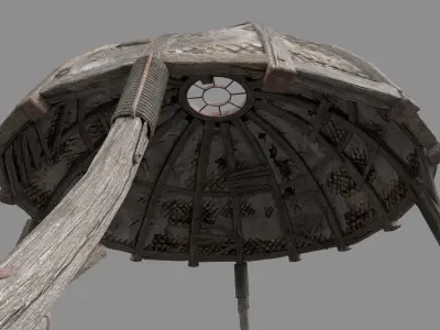 Wooden Dome Low-poly 3D model