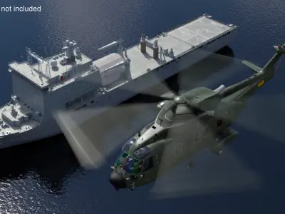  RFA Cardigan Bay Landing Ship with AW 101 Merlin Helicopter 