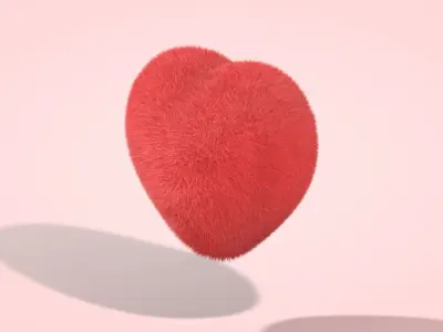 Heart - Fluffy Cushion  Low-poly 3D model