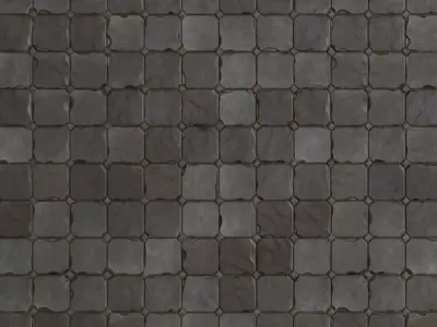 Dark Anti-Slip Studded Paving PBR Seamless Texture