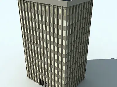 Brown Detailed Building 55 3D model
