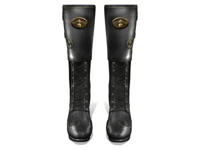 Steampunk High Heel Platform Boots Low-poly 3D model