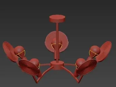 Mouthpiece light chandelier - bronze 3D model