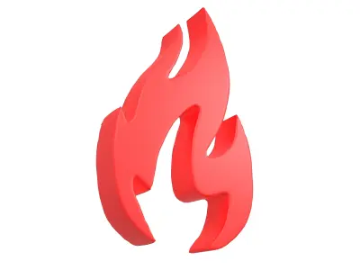 Fire Symbol v3 002 Low-poly 3D model