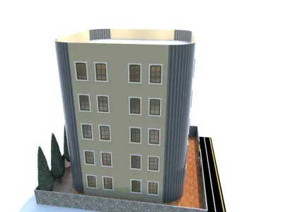 4 Floor tall square residence apartment 3d modal code 109 Free 3D print model