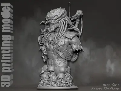 Predator bust 3D print model