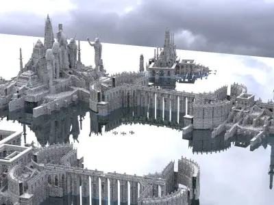 Atlantis City of the Gods Kitbash 3D model