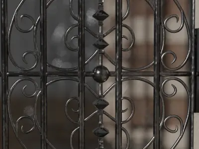 Fence Low poly Game-ready 3d model - Modular Low-poly 3D model