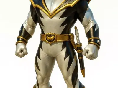 Silver Warrior Futuristic Sci-Fi Hero 3D Model 3D model