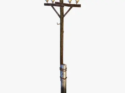 Electric Pole wire Low-poly 3D model