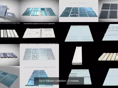 Sci-fi Kitbash collection 3D Model Pack
