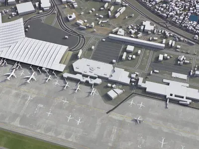 Kolkata - Airport - CCU Low-poly 3D model