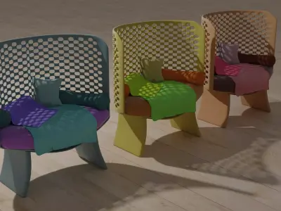 3 Garden chair collection 3D model