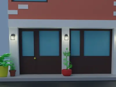 Cartoon house Low-poly 3D model 26