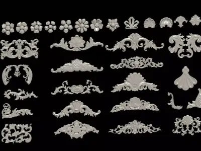 European-style carving 3D model