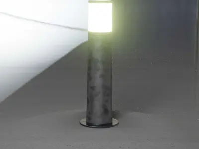 Galvanized Light-Column -10- Street-Light 9 Low-poly 3D model