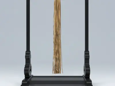 RED LANTERN FLOOR LAMP 3D model