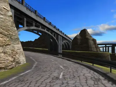 Coast Landscape Low-poly 3D model