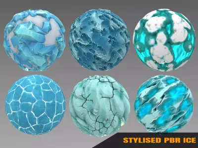 Ice - Stylised PBR Texture - Material 3D model