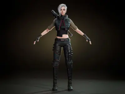 Adventure Girl 1  game character Low-poly 3D model