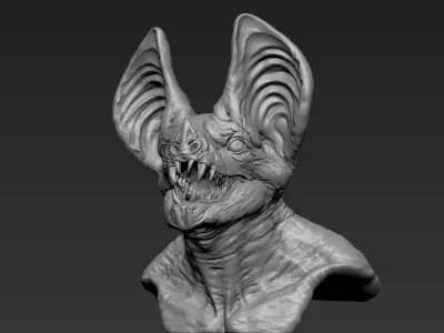 Bat Creature Bust 2 3D model