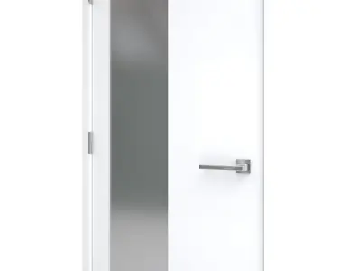 Door-017 door with glass panel 3D model