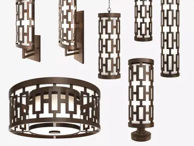 Fine Art Lamps River Oaks Lamp collection 3D Model Pack