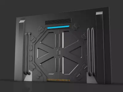 Sci Fi Door Low-poly 3D model