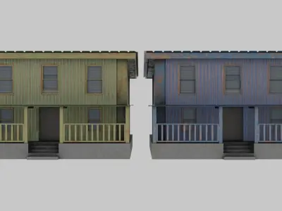House with canopy only exterior models low-poly Low-poly 3D model